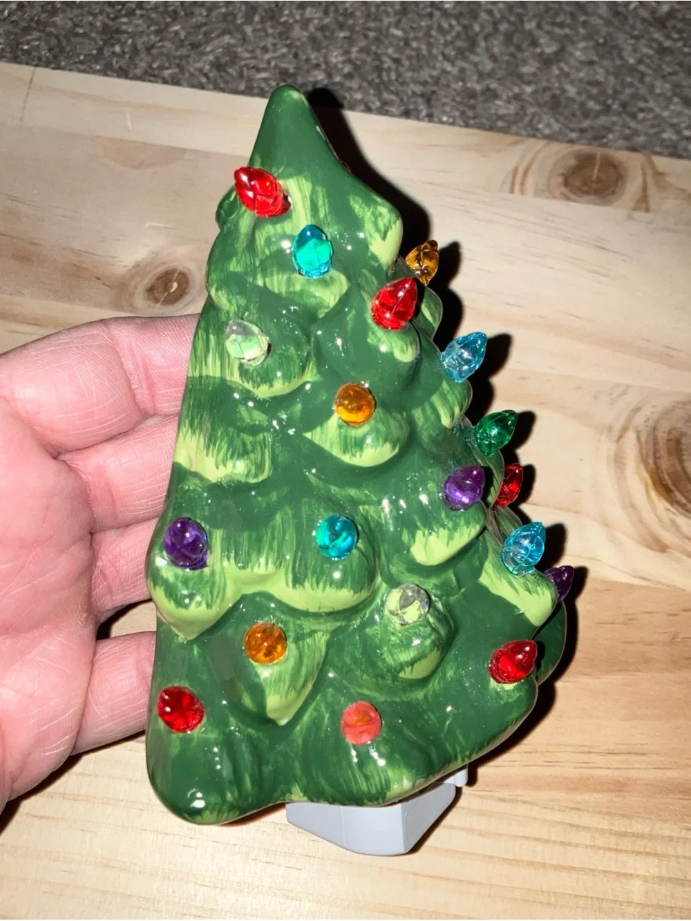Target Ceramic Green Christmas Tree Night Light with Multicolored Bulbs